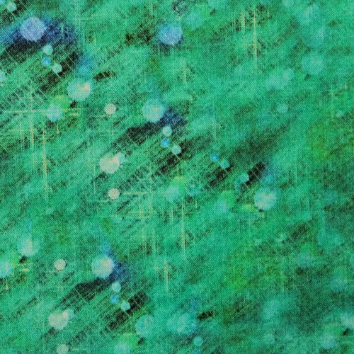 Katoen groen met abstract motief